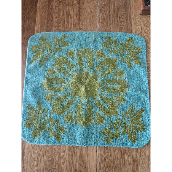 Teal And Avocado 70’s Washcloth Terry Cloth Fieldcrest - Picture 3 of 4